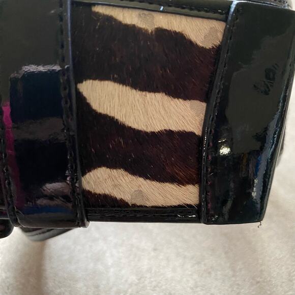 Ann Taylor Cow Print Wide Accent Belt with Black Genuine Leather Trim size Small - Picture 8 of 14